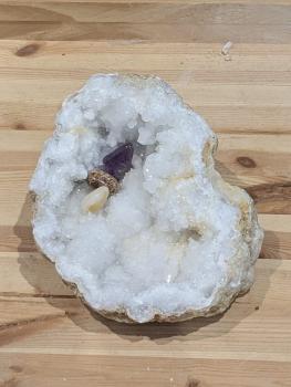 Preview: Druse/Geode Quarz mit flacher großer Schale mit großen Spitzen