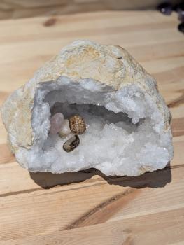 Druse/Geode Quarz, tolle Vertiefung, viele Spitzen, super zum Reinigen
