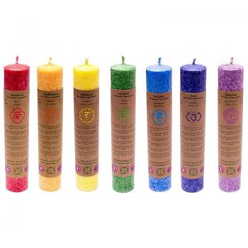 7 Chakra Kerzen (lang) - Fairtrade