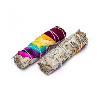 Smudge Stick klein  SAGE / SALBEI und ROSE Chakra Sticks